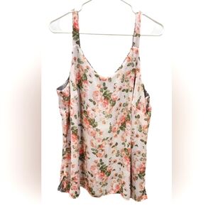 Kate & Mallory reversible tank floral/plaid, size 1X